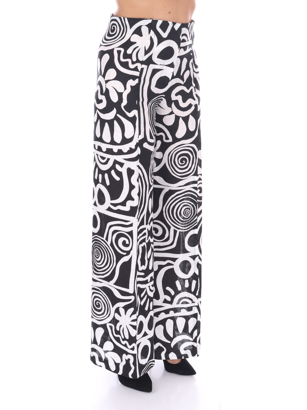 S4/L4SM45 Pantalone lino fantasia