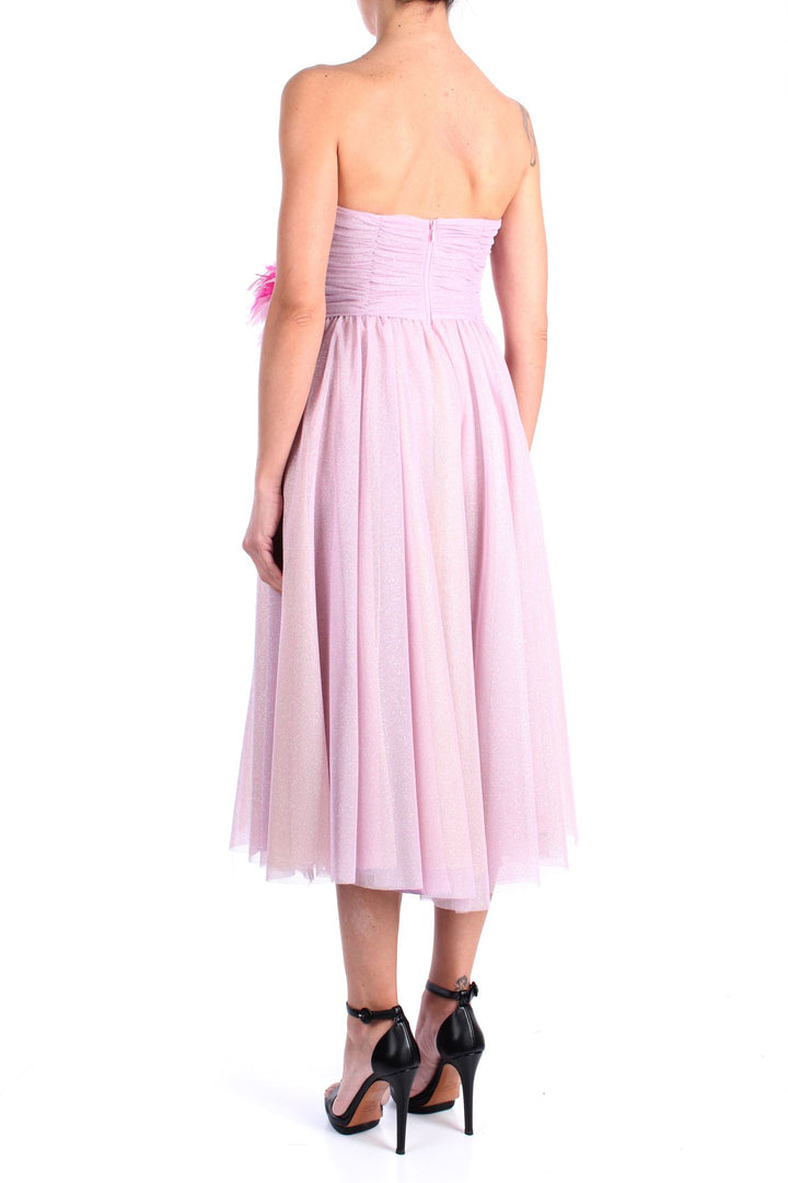 Hanita H.V2816.3126 Abito bustier midi in tulle glitterato