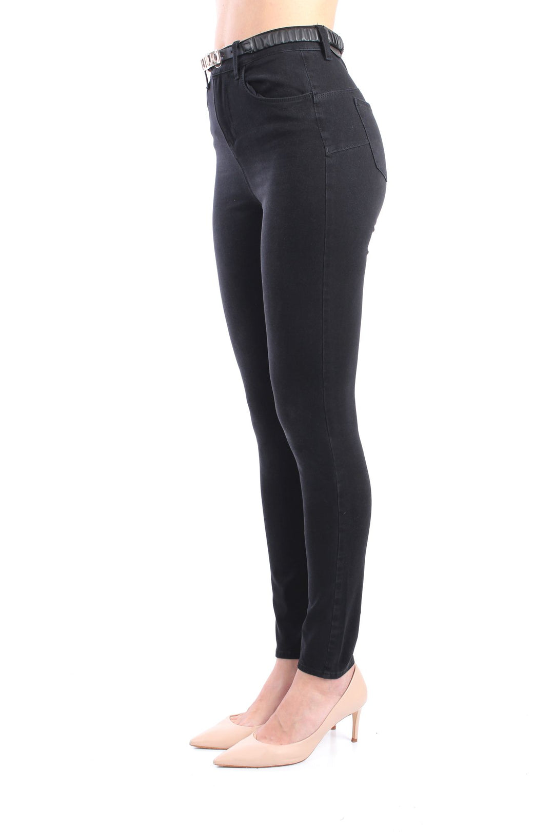 LIU JO DENIM UA2047 D4199 Jeans elasticizzato Bottom up slim vita alta con cintura in ecopelle
