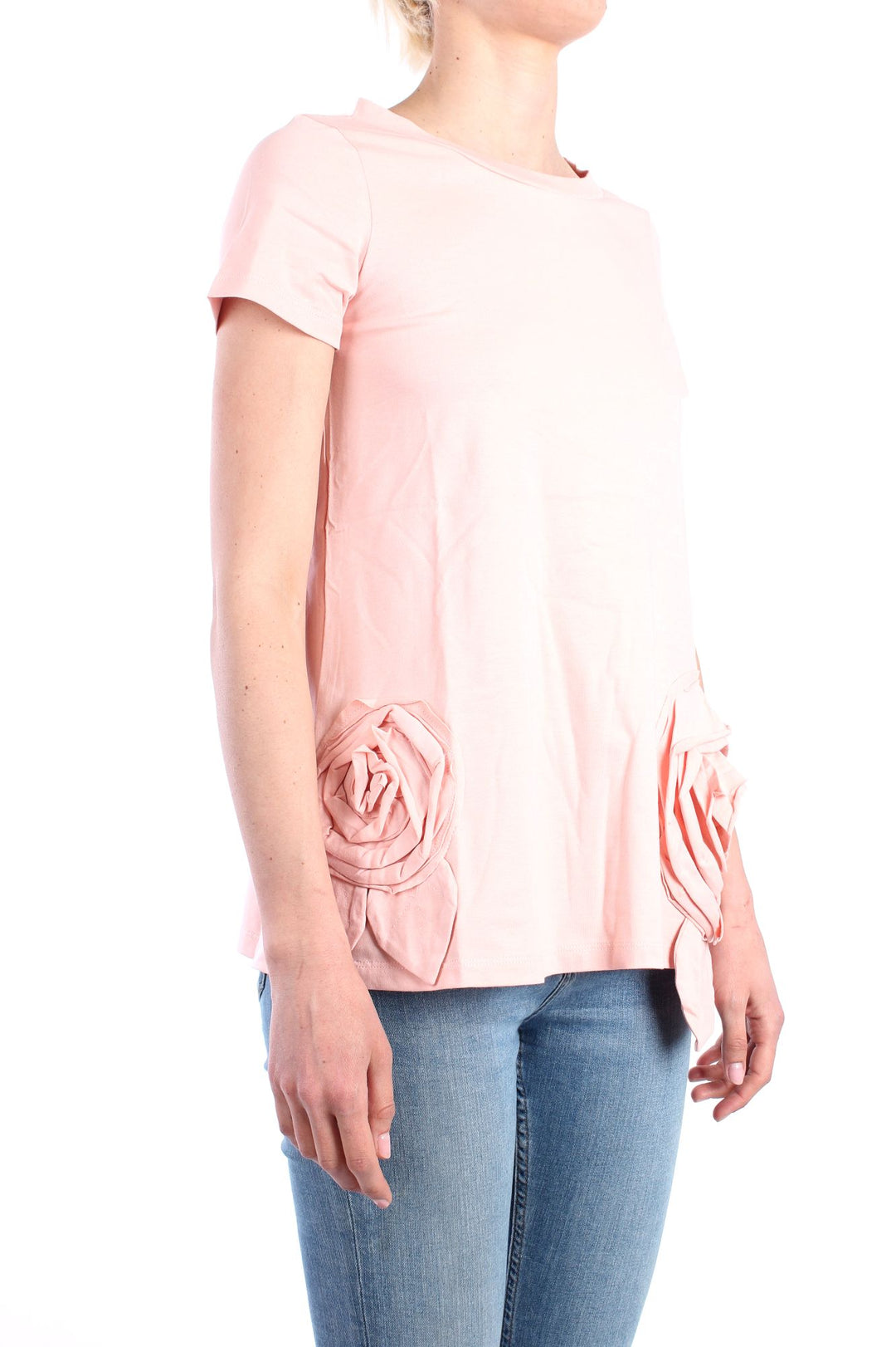 Rosè a Pois PAOLA T-shirt trapezio con fiori