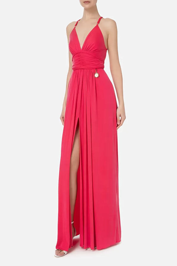 Elisabetta Franchi AB43032E2 Abito lungo in jersey